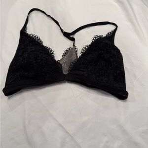 Pink Elegant Black Lace Bralette